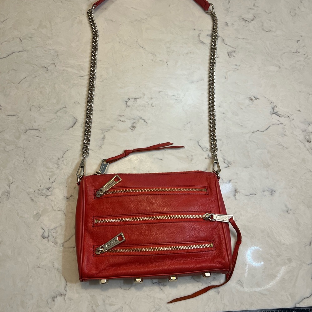 Rebecca Minkoff‎ Red Crossbody Bag with Chain Strap - Picture 5 of 7